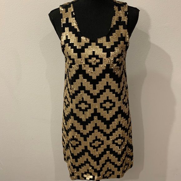 Sass & Bide Black and Gold "Playman" Cocktail Dress - Picture 4 of 16